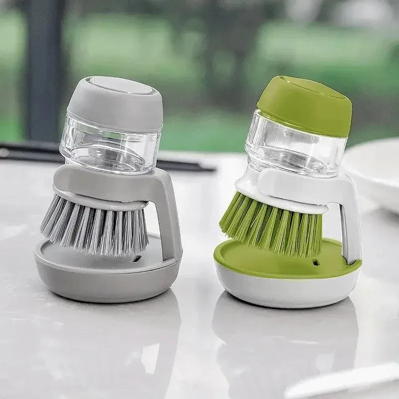 Soap Dispensing Dish Brush with Tray