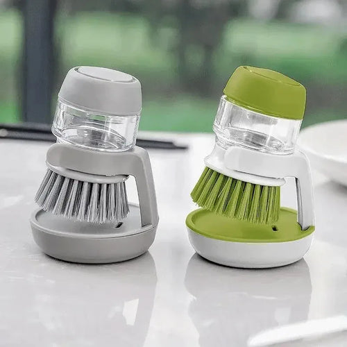 Soap Dispensing Dish Brush with Tray