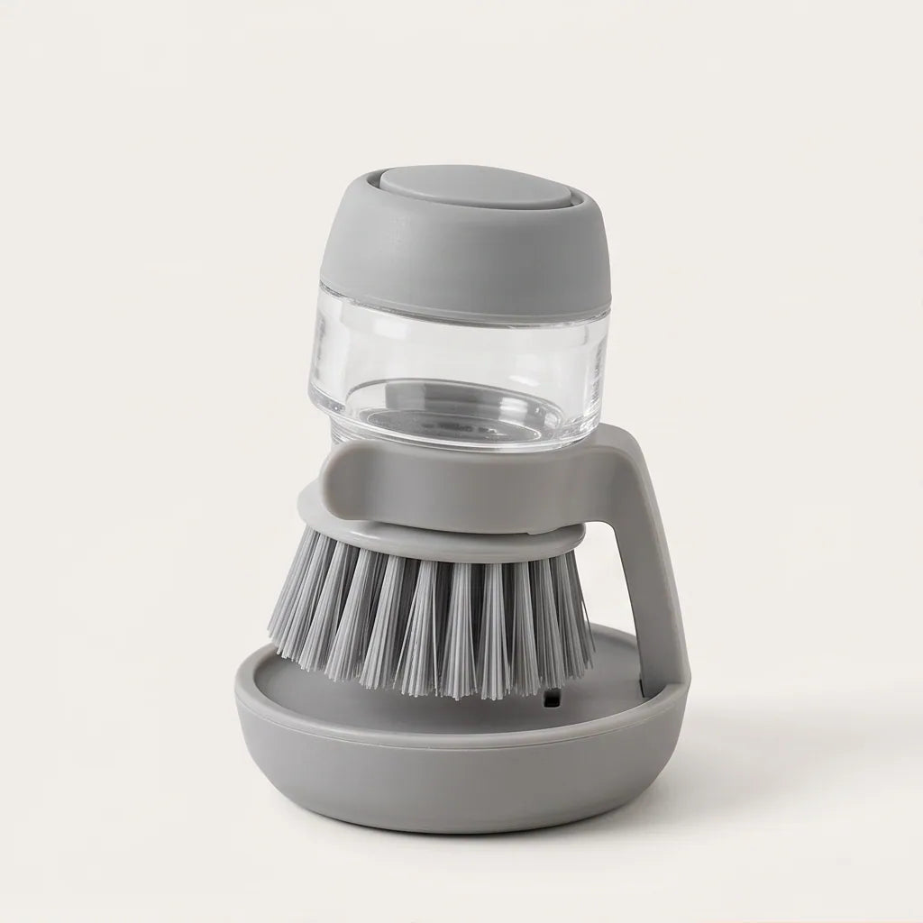 Soap Dispensing Dish Brush with Tray